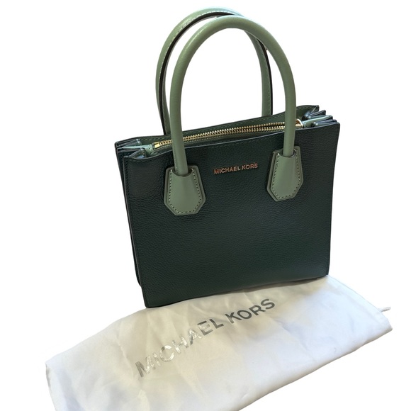 Michael Kors Green Leather Satchel Bag with Adjustable Strap and Dust Bag - Picture 7 of 9